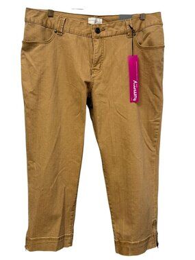 VENEZIA Lane Bryant Jeans Plus Size 20 Brown Stretch Denim Crop Straight Leg
